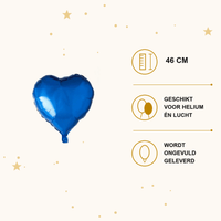 Hartballon Blauw 46 cm - leeg - Ballonnenshop.nl