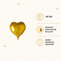Hartballon Goud 46 cm - leeg - Ballonnenshop.nl