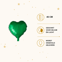 Hartballon Groen 46 cm - leeg - Ballonnenshop.nl
