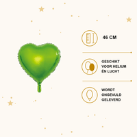 Hartballon Licht Groen 46 cm - leeg - Ballonnenshop.nl