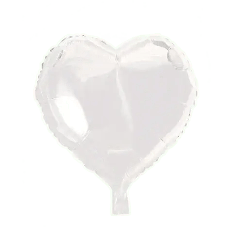 Hartballon Wit 46 cm - leeg - Ballonnenshop.nl