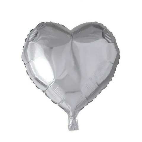 Hartballon Zilver 46 cm - leeg - Ballonnenshop.nl