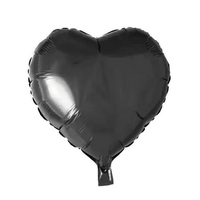 Hartballon Zwart 46 cm - leeg - Ballonnenshop.nl