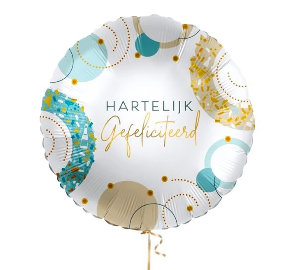 Hartelijk Gefeliciteerd Helium Ballon - Gevuld Met Helium - 43 cm - Ballonnenshop.nl