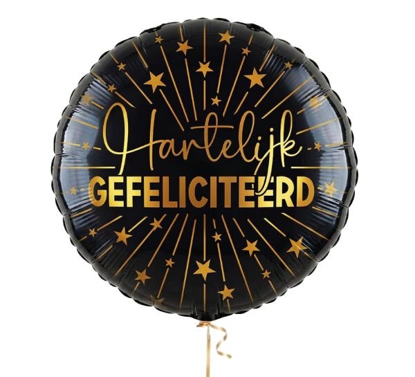 Hartelijk Gefeliciteerd Helium Ballon - Gevuld Met Helium - 46 cm - Ballonnenshop.nl