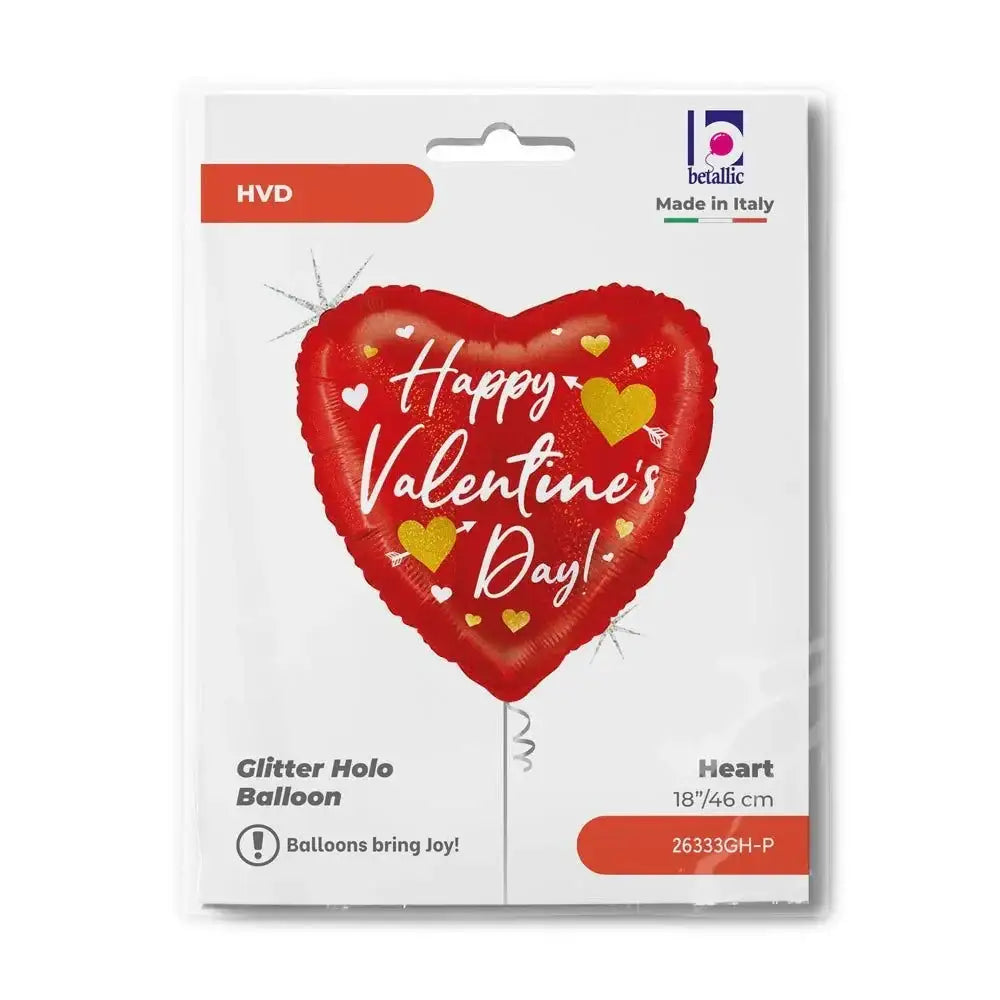 Hartjes Ballon Happy Valentine's Day - Gevuld Met Helium - 45 cm - Ballonnenshop.nl