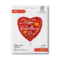 Hartjes Ballon Happy Valentine's Day - Gevuld Met Helium - 45 cm - Ballonnenshop.nl