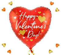 Hartjes Ballon Happy Valentine's Day - Gevuld Met Helium - 45 cm - Ballonnenshop.nl