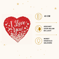 Hartjes Ballon - I Love You - 43 cm - Ballonnenshop.nl