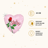 Hartjes Ballon - I Love You Roos - 45 cm - Ballonnenshop.nl
