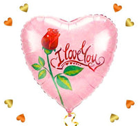 Hartjes Ballon I Love You Roos - Gevuld Met Helium - 45 cm - Ballonnenshop.nl