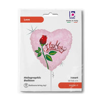 Hartjes Ballon I Love You Roos - Gevuld Met Helium - 45 cm - Ballonnenshop.nl