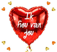 Hartjes Ballon Ik Hou Van Jou - Gevuld Met Helium - 46 cm - Ballonnenshop.nl