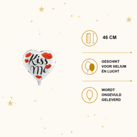 Hartjes Ballon - Kiss Me - 46 cm - Ballonnenshop.nl