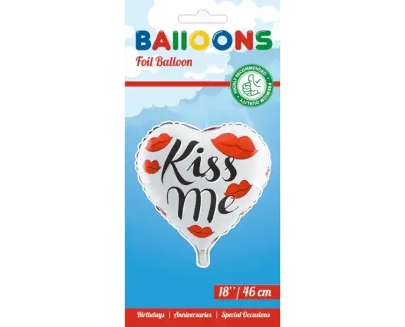 Hartjes Ballon - Kiss Me - 46 cm - Ballonnenshop.nl