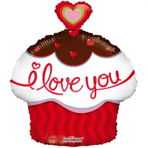 Hartjes Cupcake Folie Ballon - 46 cm - Ballonnenshop.nl
