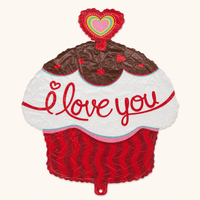 Hartjes Cupcake Folie Ballon - 46 cm - Ballonnenshop.nl