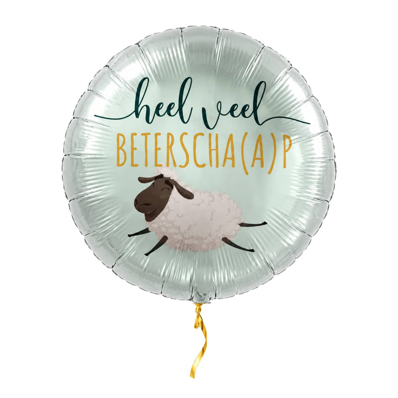 Heel Veel Beterscha(a)p Ballon – met helium gevuld, met gouden lint