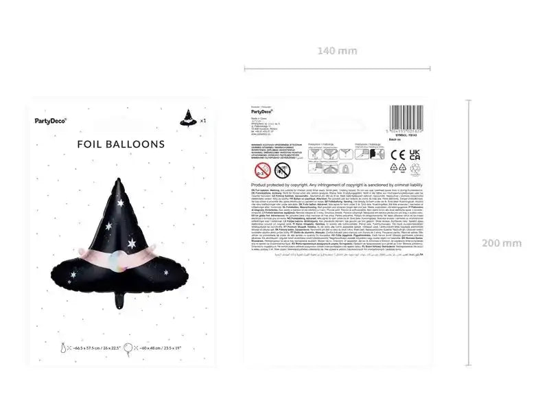 Heksenhoed Folie Ballon 66,5 cm - Ballonnenshop.nl