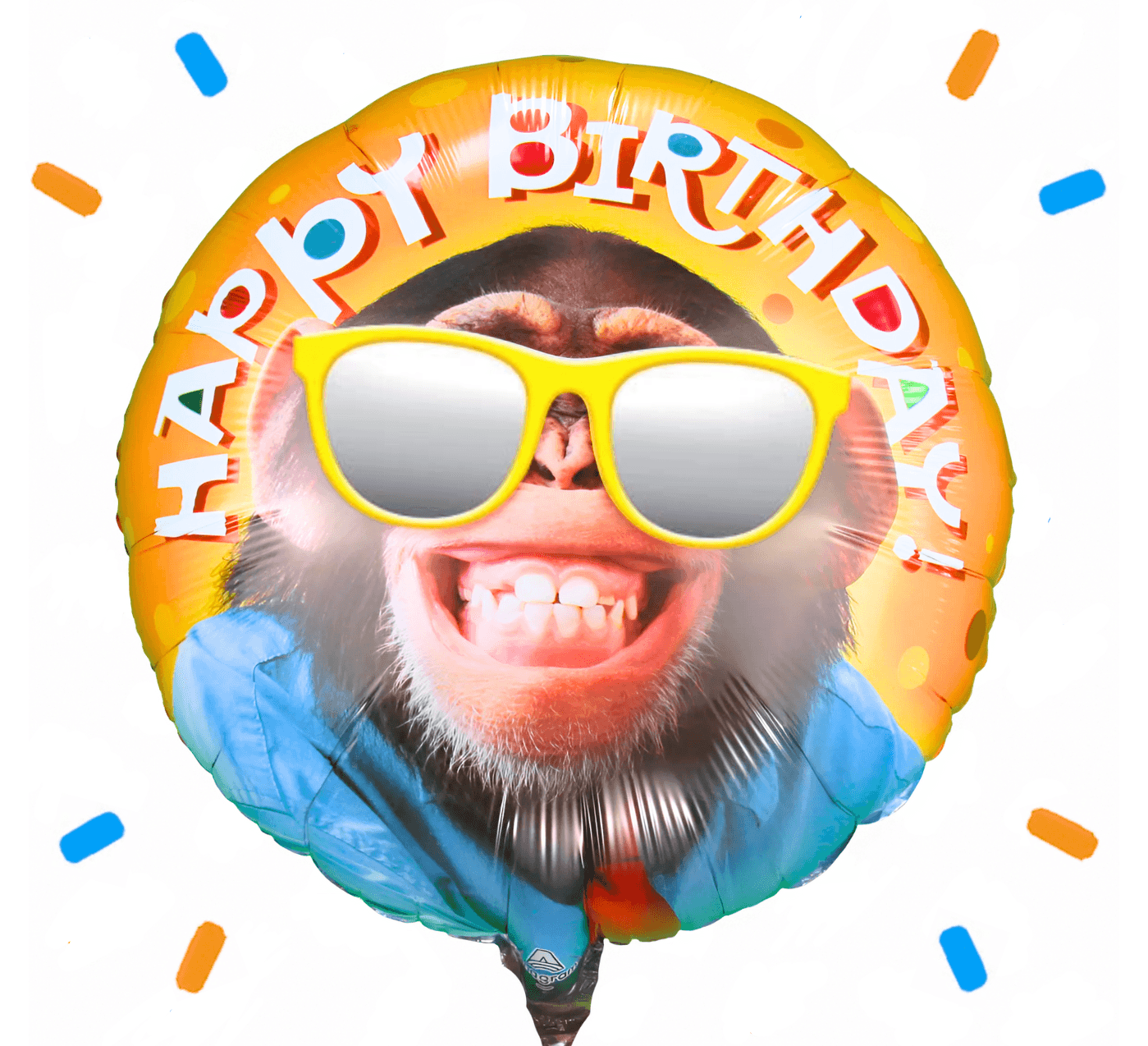 Helium Ballon Happy Birthday Aap - Gevuld Met Helium - 45 cm - Ballonnenshop.nl