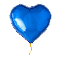Helium Ballon Hart Blauw – met helium gevuld, met gouden lint