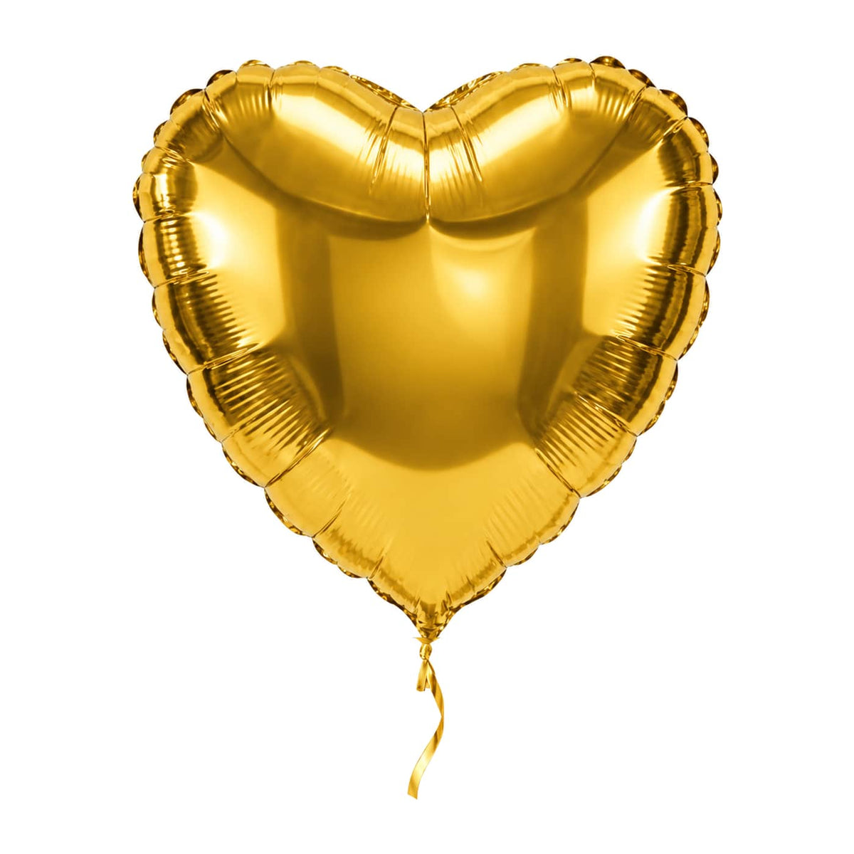 Gouden Hartjes helium ballon – met helium gevuld, met gouden lint