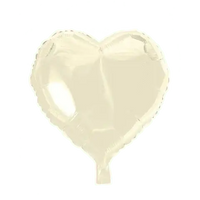 Helium Ballon Hart Ivory - Gevuld Met Helium - 45 cm - Ballonnenshop.nl