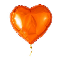 Helium Ballon Hart Oranje – met helium gevuld, met gouden lint