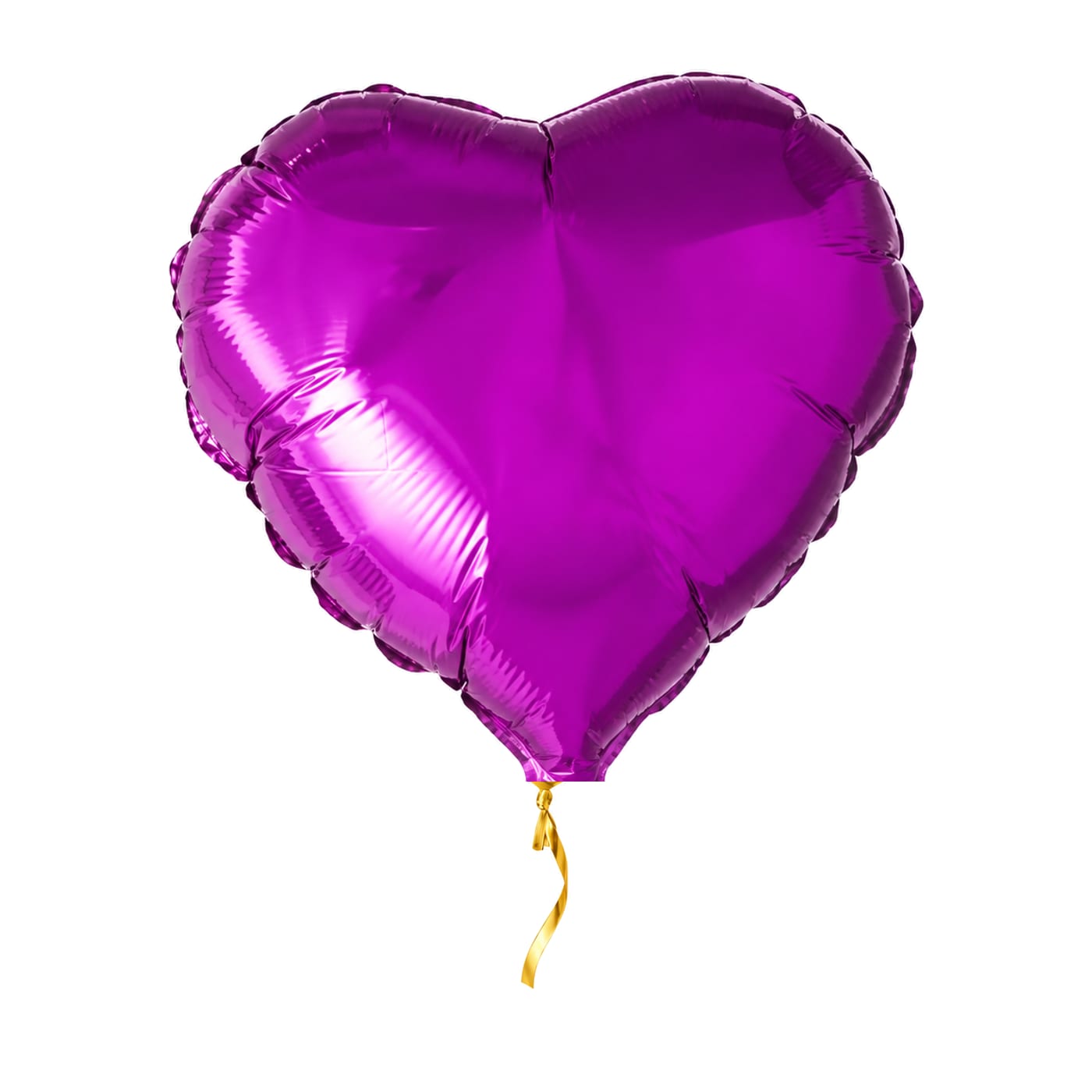 Helium Ballon Hart Paars – met helium gevuld, met gouden lint