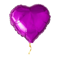 Helium Ballon Hart Paars – met helium gevuld, met gouden lint