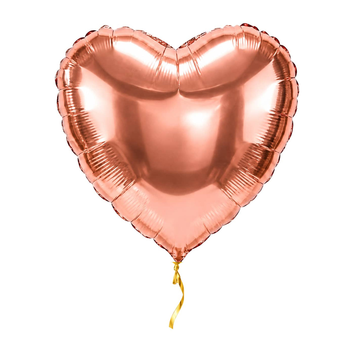 Helium Ballon Hart Rose Goud – met helium gevuld, met gouden lint