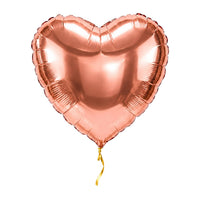 Helium Ballon Hart Rose Goud – met helium gevuld, met gouden lint