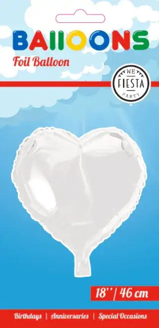 Helium Ballon Hart - Wit - 46 cm - Ballonnenshop.nl