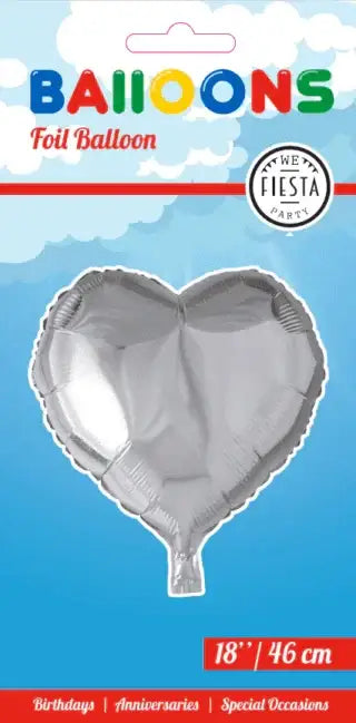 Helium Ballon Hart - Zilver - 46 cm - Ballonnenshop.nl