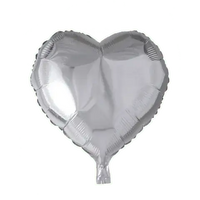 Helium Ballon Hart Zilver - Gevuld Met Helium - 45 cm - Ballonnenshop.nl