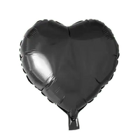 Helium Ballon Hart - Zwart - 46 cm - Ballonnenshop.nl