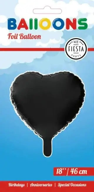 Helium Ballon Hart - Zwart - 46 cm - Ballonnenshop.nl