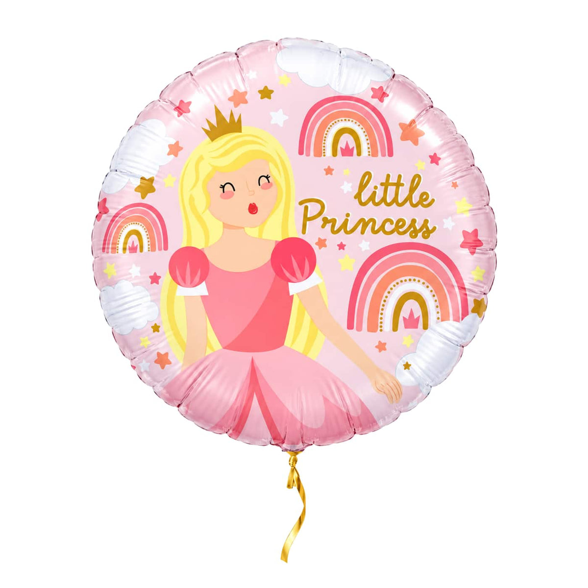 Helium Ballon Little Princess – met helium gevuld, met gouden lint