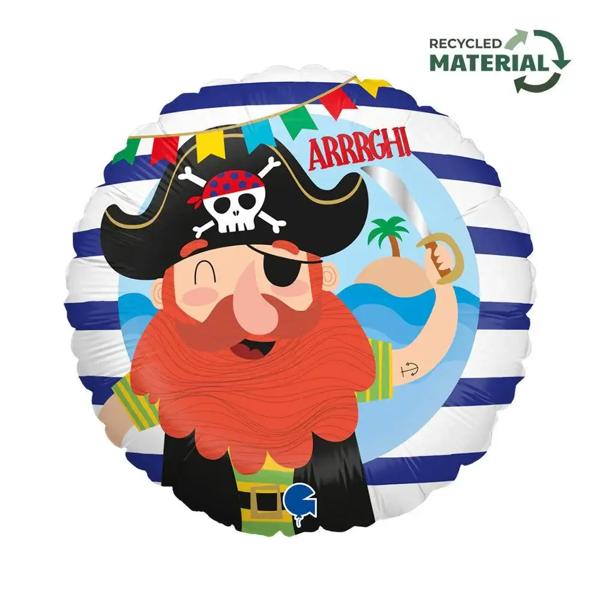 Helium Ballon Piraat - Gevuld Met Helium - 45 cm - Ballonnenshop.nl