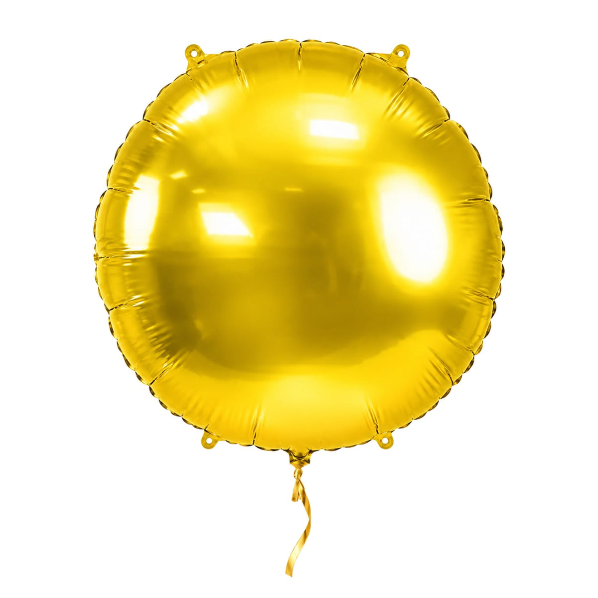 Helium Ballon Rond Goud – met helium gevuld, met gouden lint