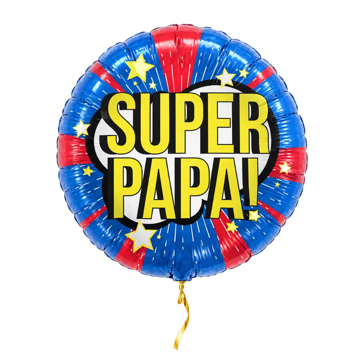 Helium Ballon Super Papa – met helium gevuld, met gouden lint