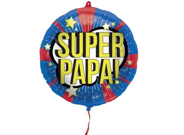 Helium Ballon Super Papa - Gevuld Met Helium - 45 cm - Ballonnenshop.nl