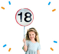 Helium Ballon Verkeersbord 18 Jaar - Gevuld Met Helium - 45 cm - Ballonnenshop.nl