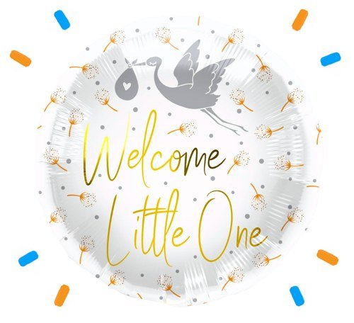 Helium Ballon Welcome Little One - Gevuld Met Helium - 45 cm - Ballonnenshop.nl