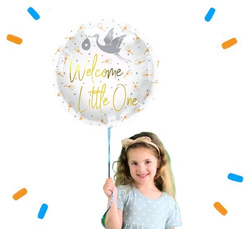 Helium Ballon Welcome Little One - Gevuld Met Helium - 45 cm - Ballonnenshop.nl