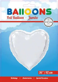 Helium Hart Ballon - Zilver - 91 cm - Ballonnenshop.nl