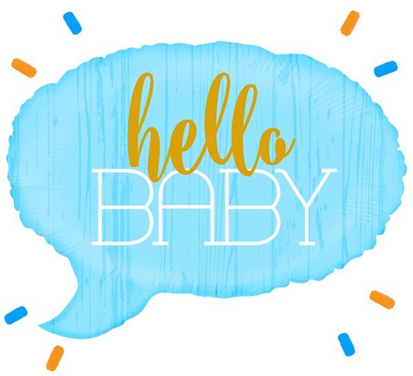 Hello Baby Blauw Helium Ballon - Gevuld Met Helium - 60 cm - Ballonnenshop.nl