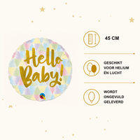 Hello Baby Folie Ballon - 45 cm - Ballonnenshop.nl
