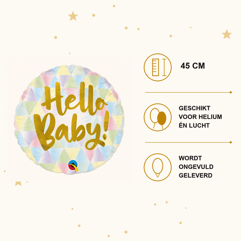Hello Baby Folie Ballon - 45 cm - Ballonnenshop.nl