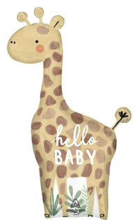 Hello Baby Giraffe Folie Ballon - 106 cm - Ballonnenshop.nl